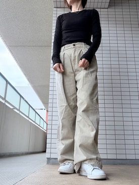 「adidas（アディダス）のadidas STAN SMITH アディダス スタンスミス（スニーカー、ホワイト系）」を使った、chizuさん（レディース・160cm）の春コーディネート
