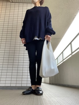 「ネイビー×ホワイト」｜「アイテム（その他シューズ）」を使った、chizuさん（レディース・160cm）の春コーディネート