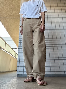 「アイテム（Tシャツ/カットソー）」を使った、chizuさん（レディース・160cm）の秋コーディネート