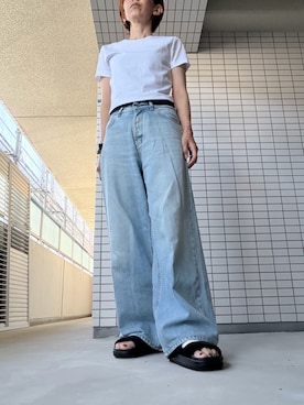 「AP STUDIO（エーピーストゥディオ）のアイテム（パンツ）」を使った、chizuさん（レディース・160cm）の夏コーディネート