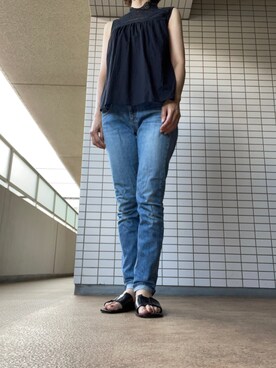「rag & bone（ラグアンドボーン）のアイテム（パンツ）」を使った、chizuさん（レディース・160cm）の夏コーディネート