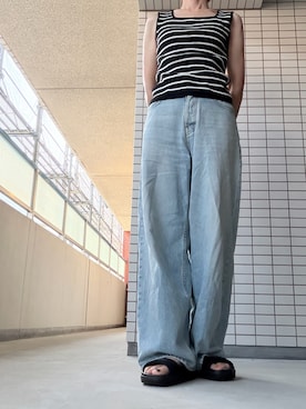 「AP STUDIO（エーピーストゥディオ）のアイテム（パンツ）」を使った、chizuさん（レディース・160cm）の夏コーディネート