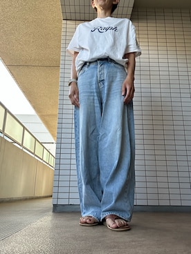 「アイテム（Tシャツ/カットソー）」を使った、chizuさん（レディース・160cm）の秋コーディネート