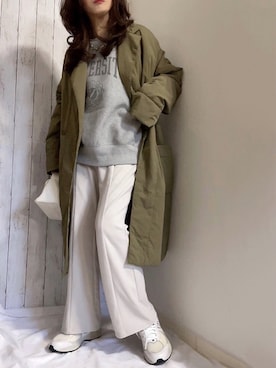 「オーバーサイズコート」｜「アイテム（その他アウター）」を使った、めるもさん（レディース・158cm）の冬コーディネート