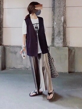 「GLOBAL WORK（グローバルワーク）のアイテム（マスク）」を使った、めるもさん（レディース・158cm）の夏コーディネート