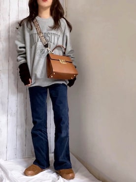 「上下GU」｜めるもさん（レディース・158cm）の冬コーディネート