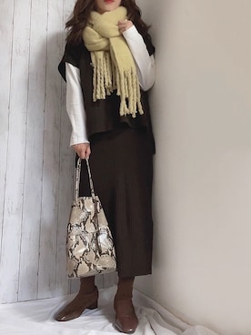 「LOWRYS FARM（ローリーズファーム）のアイテム（セットアップ）」を使った、めるもさん（レディース・158cm）の秋コーディネート