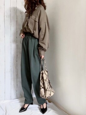 「FRAMeWORK（フレームワーク）のアイテム（リング）」を使った、めるもさん（レディース・158cm）の秋コーディネート