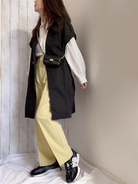 「トレンチ」｜「アイテム（その他アウター）」を使った、めるもさん（レディース・158cm）の春コーディネート