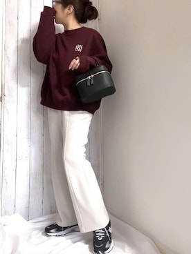 「アイテム（イヤーカフ、イエロー系）」を使った、めるもさん（レディース・158cm）の冬コーディネート