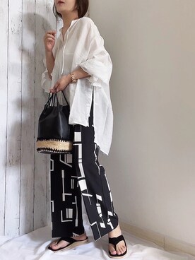 「COCOSHNIK（ココシュニック）のアイテム」を使った、めるもさん（レディース・158cm）の春コーディネート