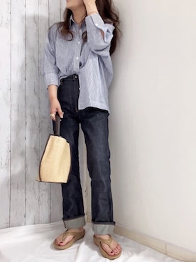 「COCOSHNIK（ココシュニック）のアイテム」を使った、めるもさん（レディース・158cm）の夏コーディネート