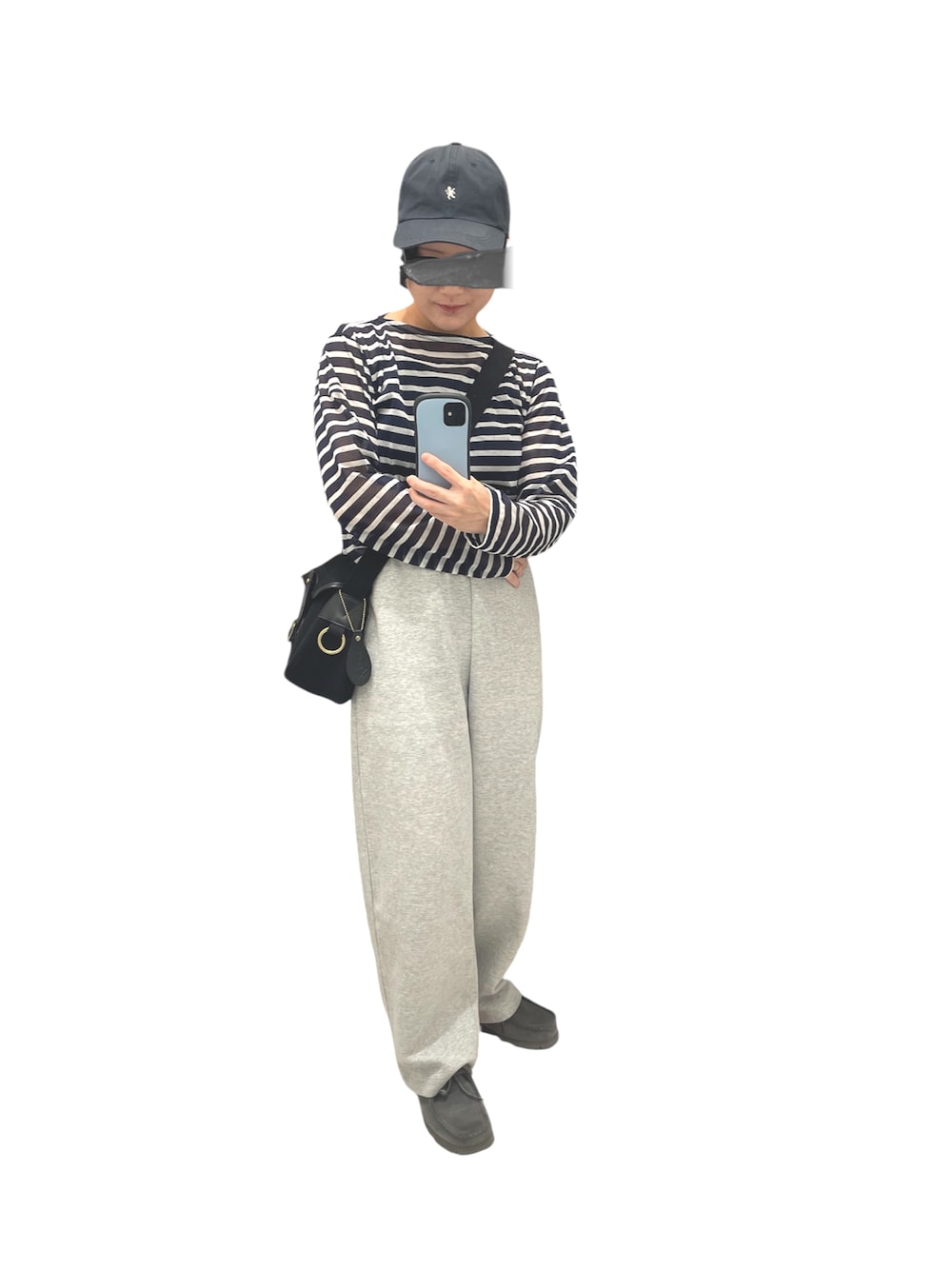 「UNIQLO、UNIQLOC、クラークス、orcival、GYMPHLEX、BRADY」｜「GYMPHLEXのGymphlex | チノクロス 6パネルキャップ（キャップ、ブルー系）」を使った、harunaaaさん（レディース・152cm）の秋コーディネートの1枚目の写真
