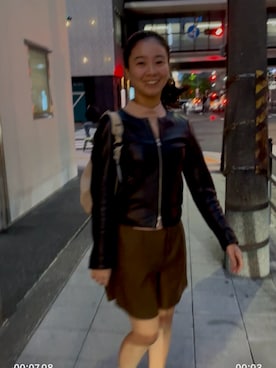 「STUDIOUS(ステュディオス)のアイテム(ノーカラージャケット)」を使った、marumarusankaku47さん(レディース・155cm)の冬コーディネート