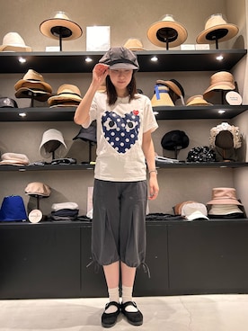 「アイテム（キャスケット）」を使った、maoさん（レディース・168cm）の夏コーディネート