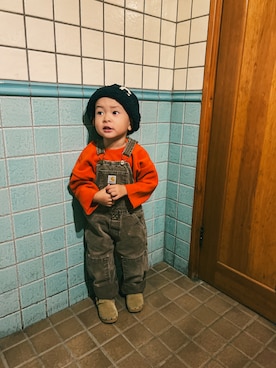 「アイテム（オールインワン・サロペット）」を使った、zeeeeenさん（キッズ・90cm）の冬コーディネート