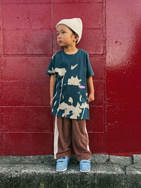 「こども ビームス（コドモビームス）のNIKE / コルテッツ SE（12～16cm）（スニーカー、ブルー系）」を使った、zeeeeenさん（キッズ・100cm）の春コーディネート
