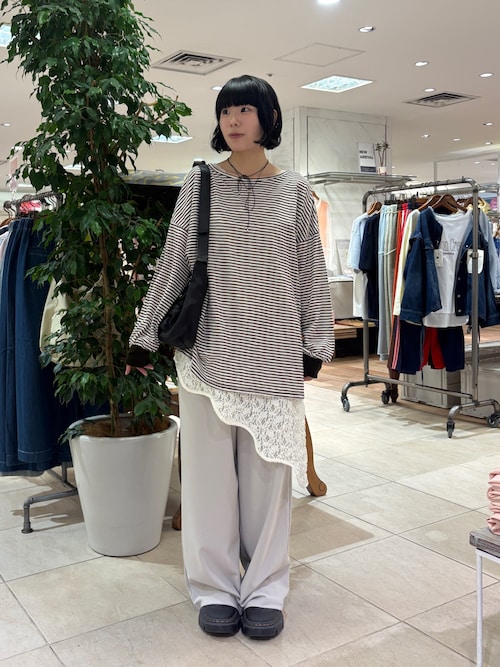 willow】アシメレースヘムラインキャミチュニック（タンクトップ