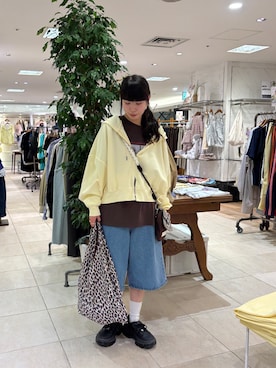 「CIAOPANIC TYPY（チャオパニックティピー）の:【KAIRI企画】エコBAG付きマルチウェイショルダーBAG（ショルダーバッグ、ブラウン系）」を使った、コウメさん（レディース・155cm）の春コーディネート