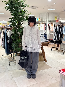 「バレルパンツ」｜コウメさん（レディース・155cm）の夏コーディネート
