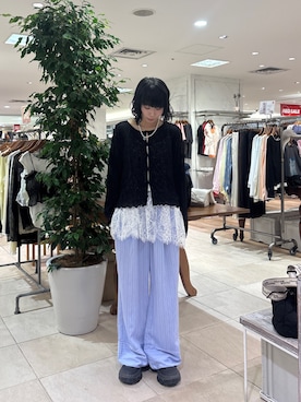 「CIAOPANIC TYPY（チャオパニックティピー）のアイテム（カーディガン/ボレロ）」を使った、コウメさん（レディース・155cm）の夏コーディネート