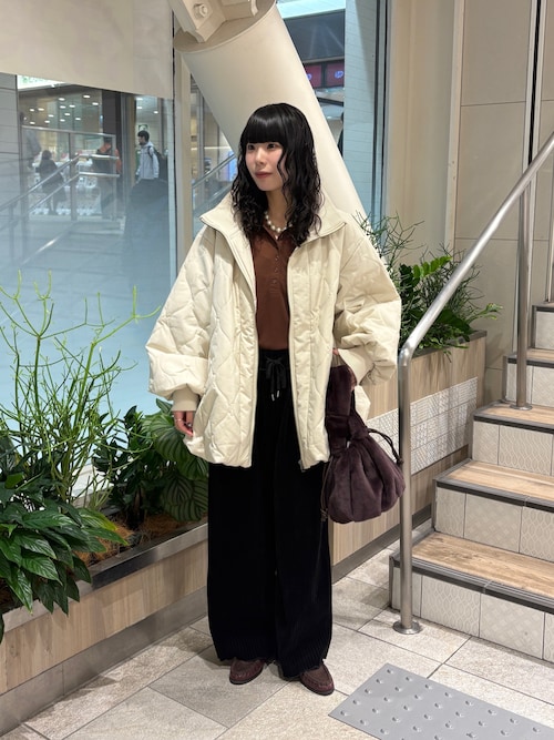 軽量/春まで使える】切り替えキルティングスタンドカラーバルーン