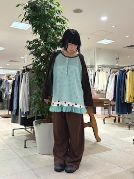 「CIAOPANIC TYPY（チャオパニックティピー）の【吸水速乾】2way配色カップ付きキャミソール（キャミソール、グレー系）」を使った、コウメさん（レディース・155cm）の春コーディネート