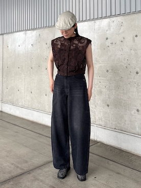 「KBF（ケイビーエフ）のアイテム（シューズ）」を使った、舞 波さん（レディース・166cm）の春コーディネート
