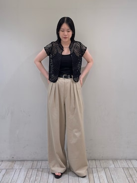 「KBF（ケイビーエフ）のアイテム（パンツ）」を使った、舞 波さん（レディース・166cm）の夏コーディネート