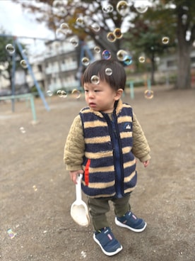 「MoonStar（ムーンスター）のアイテム」を使った、ritaroukunnさん（キッズ・80cm）の春コーディネート