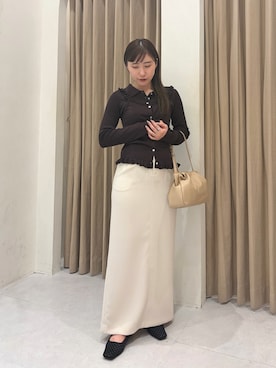 「CAPRICIEUX LE'MAGE（カプリシューレマージュ）のクラウディギャザーバッグ（ショルダーバッグ）」を使った、ari___yamamotoさん（レディース・150cm）の秋コーディネート