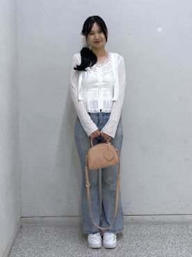 「アイテム（ボストンバッグ、ピンク系）」を使った、saijiangさん（レディース・169cm）の夏コーディネート
