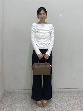 「FREE'S MART（フリーズマート）のバックスリングパンプス（パンプス、ベージュ系）」を使った、saijiangさん（レディース・169cm）の夏コーディネート
