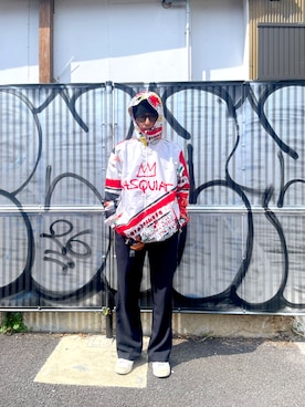 「no brand（ノーブランド）のアイテム（帽子）」を使った、かずさん（メンズ・173cm）の春コーディネート