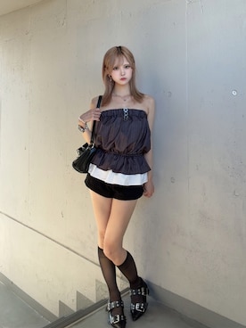 「tinkerend（ティンカーエンド）のアイテム」を使った、onxxqmさん（レディース・156cm）の夏コーディネート