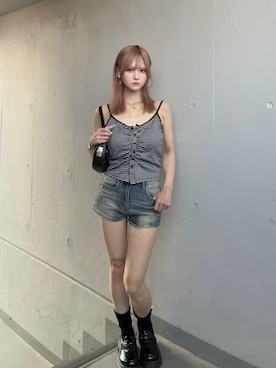 「tinkerend（ティンカーエンド）のアイテム」を使った、onxxqmさん（レディース・156cm）の夏コーディネート