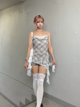 「tinkerend（ティンカーエンド）のアイテム」を使った、onxxqmさん（レディース・156cm）の夏コーディネート