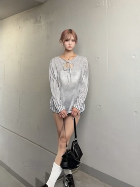 「tinkerend（ティンカーエンド）のアイテム」を使った、onxxqmさん（レディース・156cm）の夏コーディネート
