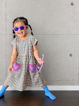 「しまむら（シマムラ）のアイテム（ワンピース/ドレス、その他）」を使った、colorfuldays428さん（キッズ・100cm）の夏コーディネート