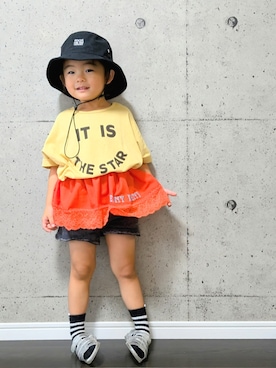 「ZARA KIDSのアイテム」を使った、YOTSUBA🍀さん（キッズ・100cm）の夏コーディネート