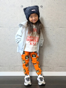 「アイテム（その他パンツ）」を使った、YOTSUBA🍀さん（キッズ・100cm）の秋コーディネート