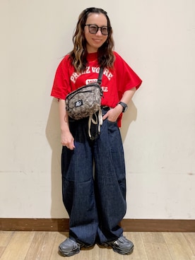 「SOMETHING（サムシング）のアイテム（パンツ）」を使った、misaさん（レディース・152cm）の夏コーディネート