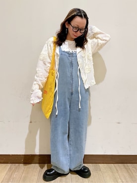 「Right-on（ライトオン）のHONEYSUCKLE ROSE(ハニーサックルローズ)厚底サボシューズ（その他シューズ、ブラック系）」を使った、misaさん（レディース・152cm）の春コーディネート