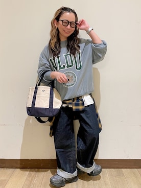 「SOMETHING（サムシング）のアイテム」を使った、misaさん（レディース・152cm）の秋コーディネート