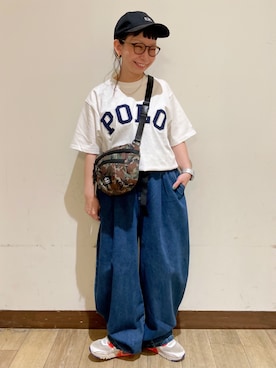 「CAMP7（キャンプセブン）のアイテム」を使った、misaさん（レディース・152cm）の夏コーディネート