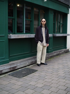 「AURALEE（オーラリー）のアイテム」を使った、YOさん（メンズ・177cm）の春コーディネート