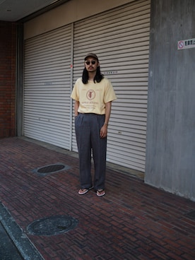 「アイテム（サンダル）」を使った、YOさん（メンズ・177cm）の夏コーディネート