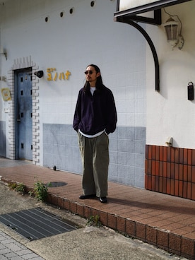 「アイテム（ローファー）」を使った、YOさん（メンズ・177cm）の秋コーディネート