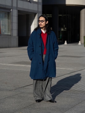 「OUTIL（ウティ）のアイテム（ジャケット/アウター）」を使った、YOさん（メンズ・177cm）の冬コーディネート