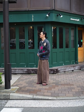 「アイテム（ニット/セーター）」を使った、YOさん（メンズ・177cm）の秋コーディネート